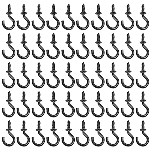 HJQFVASQ 300/50 Stück S-Schraubhaken, Metall-Lichterkette, Hänge-Halter, Deckenschrank, Wandhalterung, Regal, Zuhause, Mehrzweck-Aufbewahrungswerkzeuge (gemischte Farben, 50 Stück) von HJQFVASQ