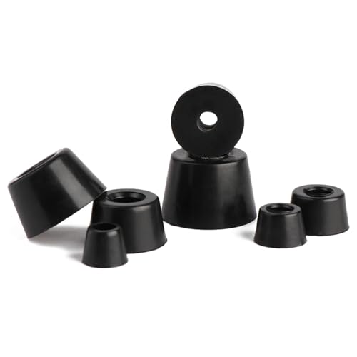 HJQFVASQ Rutschfeste Möbelbeine, schwarz, für Lautsprecher, Schrank, Bett, Tisch, Box, konisches Stoßpolster, Bodenschutz, Möbelteile (19 x 15 x 17 mm), 10 Stück von HJQFVASQ