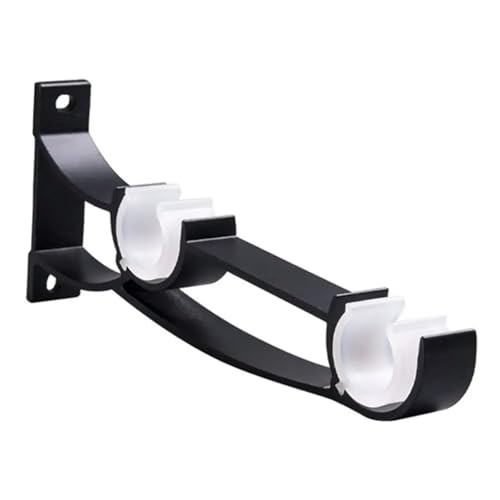 Halterung seitlich oben montiert, Heimdekoration, Fenster, doppelte Gardinenstangenhalterungen, Hardware-Halter, Duschvorhangstangenhalterung (Schwarz 2) von HJQFVASQ