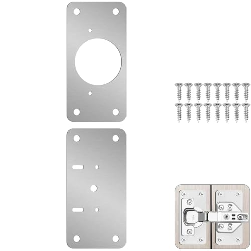 Reparaturplatte for Schranktürscharniere, Reparaturhalterung for Heimhardware, 2/4/8/12 Stück(2Pcs) von HJQFVASQ