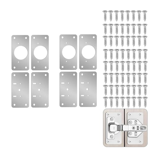 Reparaturplatte for Schranktürscharniere, Reparaturhalterung for Heimhardware, 2/4/8/12 Stück(8PCs) von HJQFVASQ