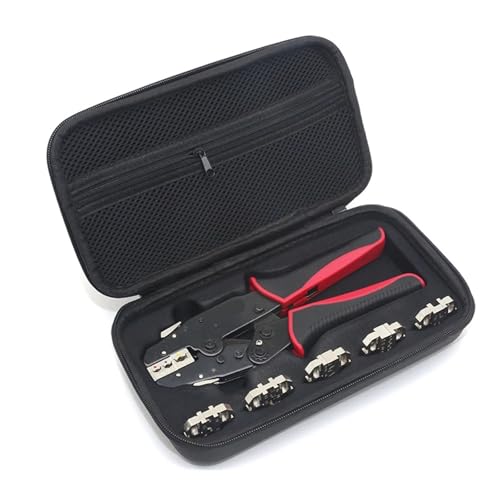 Schnellwechselbacken Crimpzange Vielseitiges Crimpwerkzeug-Kit mit 6 austauschbaren Backen Crimper Dies 1 Set von HJQFVASQ