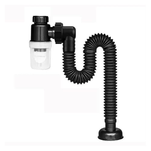 Spülbecken-Deo-Sieb, flexibler Spülbeckenschlauch, langlebig, Abflussrohr, Waschbecken, Rohrleitung, Küchenzubehör, Sanitär, Schwarz Spülbecken-Deo-Sieb, flexibler Spülbeckenschlauch, langlebig, Abflussrohr, Waschbecken, Rohrleitung, Küchenzubehör, Sanitär, Schwarz von HJQFVASQ