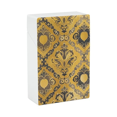 Zigarettenetui Brokatmuster in Gelb und Grau Zigarettenetuis Halter 20 Kapazität Snap-In Spring Design Einhand Flip-Top Kunststoff Reise Zigaretten Box für Männer Frauen Geschenk Zigarettenetui Brokatmuster in Gelb und Grau Zigarettenetuis Halter 20 Kapazität Snap-In Spring Design Einhand Flip-Top Kunststoff Reise Zigaretten Box für Männer Frauen Geschenk von HJUQNGF