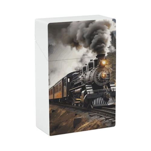 Zigarettenetui Dampfzug Zigarettenetuis Halter 20 Kapazität Snap-In Spring Design Einhand Flip-Top Kunststoff Reise Zigaretten Box für Männer Frauen Geschenk von HJUQNGF