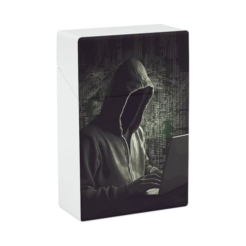 Zigarettenetui Hacker Zigarettenetuis Halter 20 Kapazität Snap-In Feder Design Einhand Flip-Top Kunststoff Reise Zigaretten Box für Männer/Frauen Geschenk von HJUQNGF
