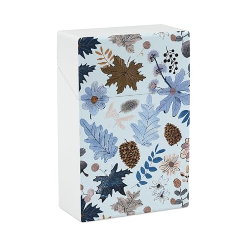 Zigarettenetui Handgezeichnete Elemente Zigarettenetuis Halter 20 Kapazität Snap-In Spring Design Einhand Flip-Top Kunststoff Reise Zigaretten Box für Männer Frauen Geschenk von HJUQNGF