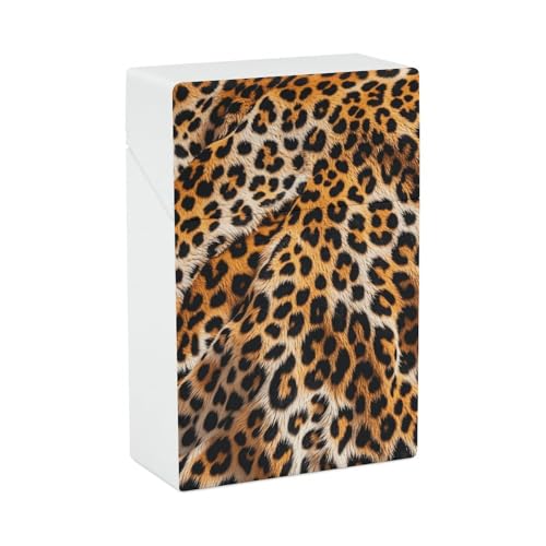 Zigarettenetui Leopard Decke Zigarettenetuis Halter 20 Kapazität Snap-In Spring Design Einhand Flip-Top Kunststoff Reise Zigaretten Box für Männer Frauen Geschenk von HJUQNGF
