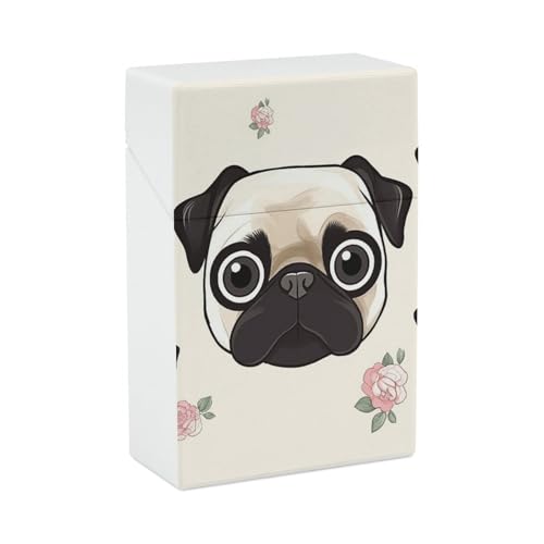 Zigarettenetui Line Mops Zigarettenetuis Halter 20 Kapazität Snap-In Spring Design Einhand Flip-Top Kunststoff Reise Zigaretten Box für Männer Frauen Geschenk von HJUQNGF