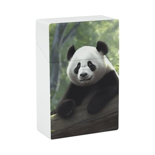 Zigarettenetui Lovely Panda Zigarettenetuis Halter 20 Kapazität Snap-In Spring Design Einhand Flip-Top Kunststoff Reise Zigaretten Box für Männer Frauen Geschenk von HJUQNGF