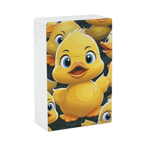 Zigarettenetui Niedliche Ente Tier Zigarettenetuis Halter 20 Kapazität Snap-In Spring Design Einhand Flip-Top Kunststoff Reise Zigaretten Box für Männer Frauen Geschenk von HJUQNGF