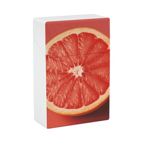 Zigarettenetui Reife Grapefruit Slice Zigarettenetuis Halter 20 Kapazität Snap-In Spring Design Einhand Flip-Top Kunststoff Reise Zigaretten Box für Männer Frauen Geschenk von HJUQNGF