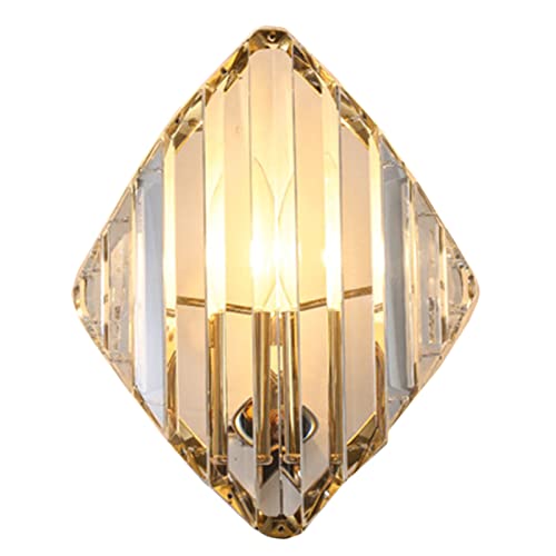 HJXDtech Rhombus Kristall Wandleuchte Postmoderne G9 LED Wandlampe mit Gold-Finish Wohnzimmer Schlafzimmer Flur Wandbeleuchtung (1-flammig) von HJXDtech