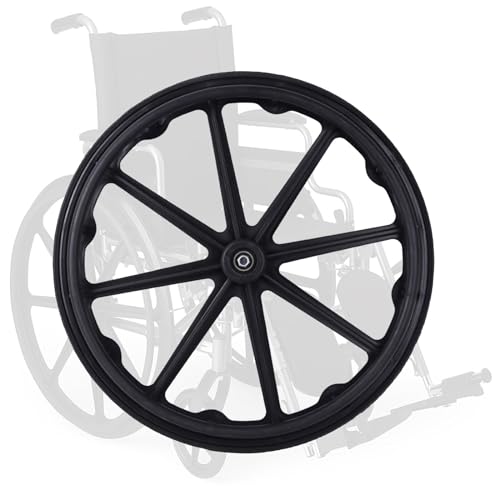 Rollstuhlräder, 24 Zoll Hinterrad, Hinterrad Für Rollstuhl, Rollstuhlräder Vollreifen 24 Zoll/ 60cm Hinterräder, Rollstuhl-Hinterräder Mit Armlehnen, für Behinderte Alte Menschen(24Inch/60cm(1Count)) von HJXGQJM