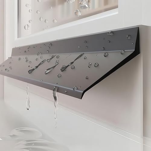 Schwarz Regenschutzleiste Für Fenster Und Türen Selbstklebende Gummi-Abdichtung Gegen Regenrückstau Speziell Für Schiebefenster Schutz Vor Regenwasserrückstau(2.5m(8.2ft),4.5cm) von HJXGQJM