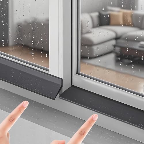 Selbstklebend Regenschutz Aus Gummi, Umleitung, Fenster-Regenabweiser, Regendichtungsstreifen Passend Zuschneidbar Für Fenster/Türen/Autos, Ohne Bohren(2m,Internal window groove 2.3cm) von HJXGQJM