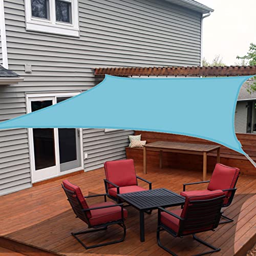 Sonnensegel Rechteckig 3x4m, Sonnensegel Wasserdicht Sonnenschutz Balkon Terrasse, Segeltuch Pergola Wasserdicht Mit Sonnensegel, 95% UV-Block, Auto Markise, Blau Markisen (Color : Light Blue, Size von HJXGQJM