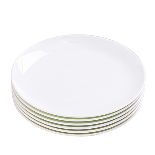 Weißer Teller Aus Bone China,6 Stück Speiseteller Aus Porzellan Rund Essteller Geschirr Teller Servierteller,Flacher Teller,Für Steak, Pasta, Pizza, Restaurant,Weiß,18 cm Porzellanteller Speiseteller von HJXGQJM