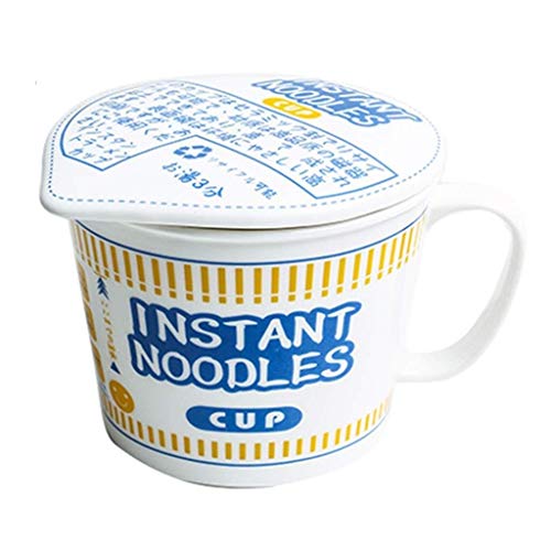 Keramikschale Instant Noodle Cup Volkskultur Schüssel Creative Student Dormitory Instant Noodle Volkskultur Schüssel Keramik mit Deckel Suppe Volkskultur Schüssel Kochen & Essen (Farbe: Rot, Größe: 14 von HJXSXHZ366