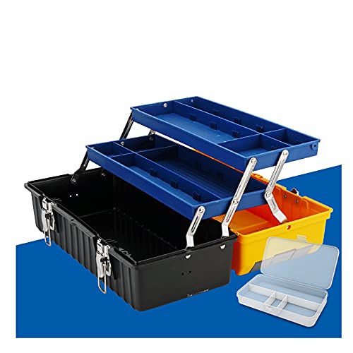 HJXX Werkzeugkoffer Multi-Layer-Kunststoff-Werkzeugkasten Organizer Mehrzweckbehälter und tragbare Grifflagerkoffer for Reparatur-Hardware-Kosmetik Werkzeugkiste (Size : 17inch-3layer) von HJXX