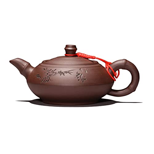 Lila Ton Teekanne Traditionelle Yixing Purpurrote Lehmtopf Kung Fu Tee Set Kreative Topfförmige Blattmuster Handgemachte Cinnabar Pot Teekanne (Size : 300ml/10.5oz) von HJXX