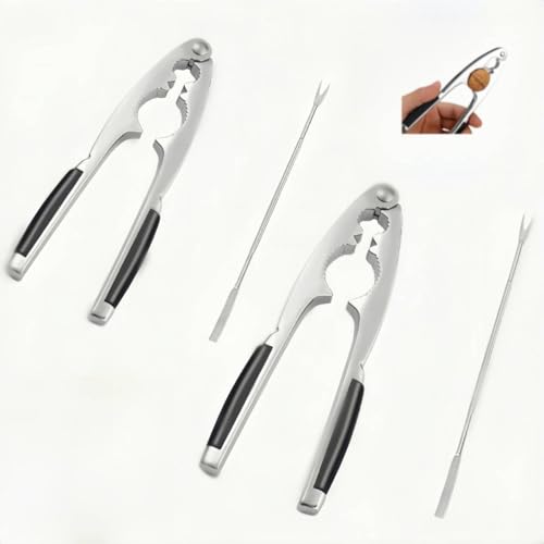 HJYDGJ 2 Stück Edelstahl Nussöffner Wird mit 2 Edelstahlgabeln geliefert Nussknacker mit komfortablem Griff Multifunktionaler Nussknacker Maronizange-2 Pcs Edelstahl Gabeln von HJYDGJ