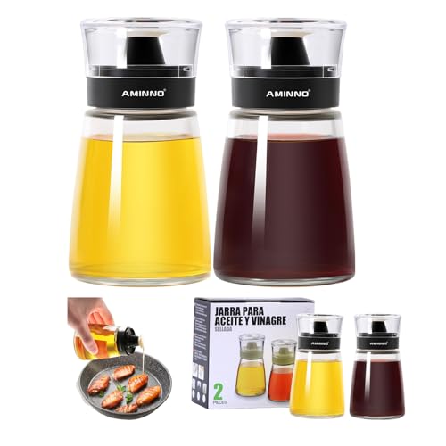 HJYDGJ 2 Stück Nachfüllbarer Ölspender 160 ml Glas-Ölflasche Essig und Ölflaschen Set Ölsprüher für Speiseöl Glas-Ölbehälter Auslaufsichere Ölspenderflasche für Outdoor-Camping von HJYDGJ