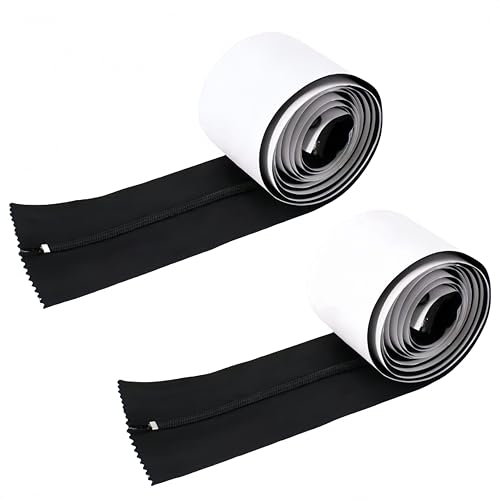 HJYDGJ 2 Stück Wasserfester und Rostfreier Reißverschluss Schwarz Selbstklebender Reißverschluss 7.6cm × 215cm Robuster Staubschutz-Reißverschluss Selbstklebend Planen Doppelreißverschluss HJYDGJ 2 Stück Wasserfester und Rostfreier Reißverschluss Schwarz Selbstklebender Reißverschluss 7.6cm × 215cm Robuster Staubschutz-Reißverschluss Selbstklebend Planen Doppelreißverschluss von HJYDGJ