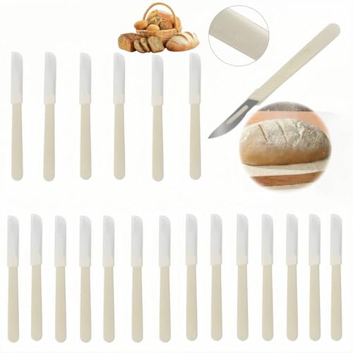 HJYDGJ 20 Stück Frühstücksmesser Edelstahl - Brotmesser Bäckermesser Brötchenmesser Set Baguettemesser Brot Bäcker Cutter Teig Rasiermesser Teigmesser Zur Verwendung beim selbstgemachten Brotbacken von HJYDGJ