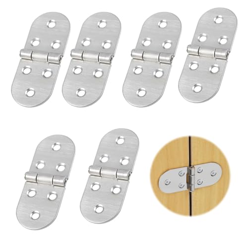 HJYDGJ 6 Stück 180 Grad Scharniere Klappbar Scharnier Mini MöBelscharnier Edelstahl Klappenscharnier Klappscharnier für Klapptisch Runde Klappscharnier Geeignet - Silber HJYDGJ 6 Stück 180 Grad Scharniere Klappbar Scharnier Mini MöBelscharnier Edelstahl Klappenscharnier Klappscharnier für Klapptisch Runde Klappscharnier Geeignet - Silber von HJYDGJ