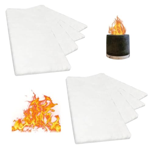 HJYDGJ 8 Stücke Keramik Wolle Indoor Bio Ethanol Kaminofen Keramik Wolle Kamin Keramikschwamm Kamin Keramische Wolle Keramikwolle für bioethanol Keramikwollschwamm Ersatzdocht - 12 × 8 Zoll von HJYDGJ