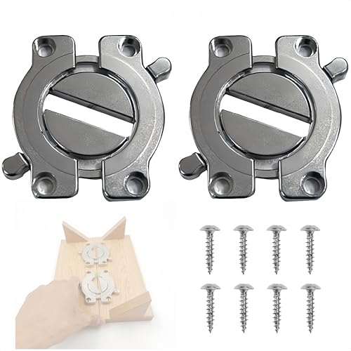 HJYDGJ Tischverbinder 2 Stück Esstisch Schlösser Möbelverbinder Drehriegel Holzplatten Verbinder Tischplatten Tisch Platten Verbinder Metall Drehriegel trennbar zum Anschrauben Tisch Verbinder von HJYDGJ