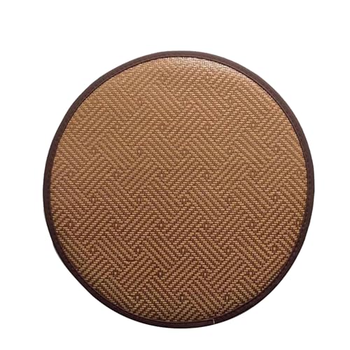 HJYDMQS Rundes Sitzkissen Aus Bambus Und Rattan - Extra Dickes Sitzkissen Mit Rutschfester Unterseite Und - Und AußEnbereich Geeignet(Size:50cm,Color:Alte Style Mat) von HJYDMQS