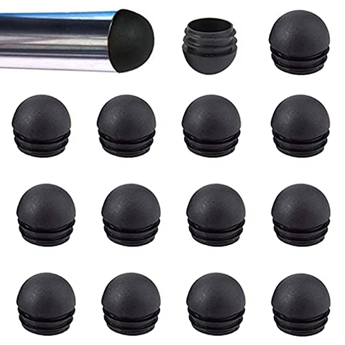 HJYZY 25mm Lamellenstopfen mit Kugelkopf Schwarz für Runde Rohre Tischstuhl Regal Insert Finishing Plug 50 Stück von HJYZY