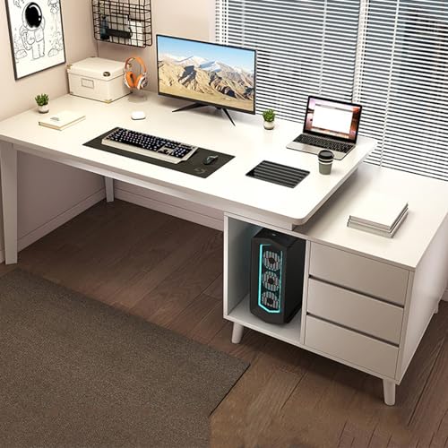 HJYryhyfddply Gaming Tisch, Großer Computertisch mit Schubladen, Business-Möbel-Schreibtisch-Arbeitsplatz for Das Heimbüro (Color : A) von HJYryhyfddply