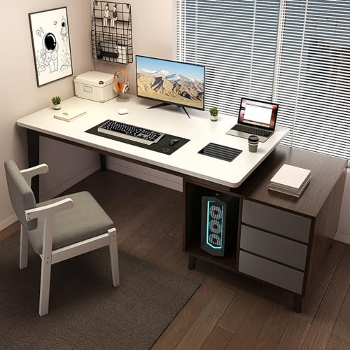 HJYryhyfddply Gaming Tisch, Großer Computertisch mit Schubladen, Business-Möbel-Schreibtisch-Arbeitsplatz for Das Heimbüro (Color : B) von HJYryhyfddply