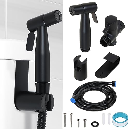 Bidet Handbrause Toilette Bad Bidet für Bidet Armaturen Badezimmer Hygiene Toilettenpapier Windelreinigung WC Waschen Edelstahl Duschkopf Bidet Windel Dusche Tierbad Wasserspar T-Ventil Adapter von HJZ