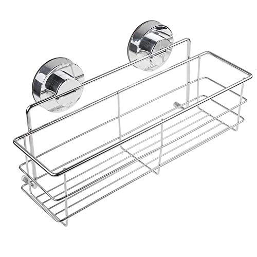 HJZ Duschkörb Ablage Selbstklebend Duschkorbe Wandablage Badezimmer Küche Caddy Badregal Ohne Bohren Duschregal 304 Edelstahl,Silber von HJZ