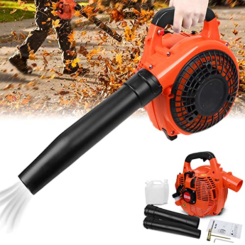 Handheld Benzin Laubbläser Laubsauger Laubgebläse Blasgerät Bläser 26ccm Garten Gebläse 2-Takt Luftgekühlter Motor Tragbar für Blasen von Laub, Hackschnitzeln, Gartenabfällen, Grasschnitt von HJZ