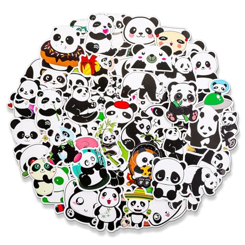HJZHII 100 Stück Scrapbooking Aufkleber, Panda Aufkleber Set Panda Deko Wasserfest Cartoon Stickers Tiere Aufkleber Für Laptops Sammelalben Wasserflaschen Skateboards Journaling von HJZHII
