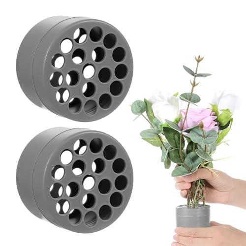 HJZHII 2 Stück Blumenstielhalter, 2 Größen Spiral Ikebana Stielhalter Blumen, Bouquet Twisters für Vasen, Garten, Schlafzimmer, Büro DIY Blumenhalter(Grau) von HJZHII