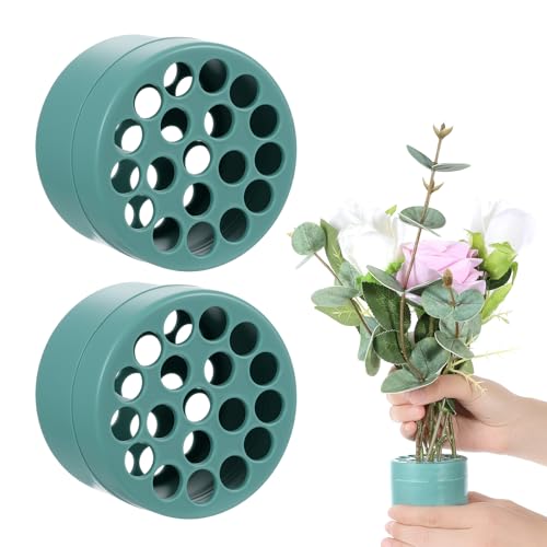 HJZHII 2 Stück Blumenstielhalter, 2 Größen Spiral Ikebana Stielhalter Blumen, Bouquet Twisters für Vasen, Garten, Schlafzimmer, Büro DIY Blumenhalter(Grün) von HJZHII