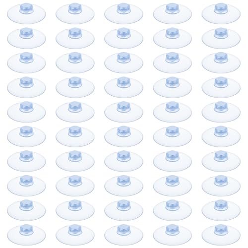 HJZHII 20mm Saugnäpfe, 50 Stück Klare Gummisauger für Glastisch Mini-Saugnäpfe Ohne Haken Starke Haftung Klare Saugnapf-Pads für Fenster Autoglas Badezimmer Wand Tür Dekoration Hängend von HJZHII
