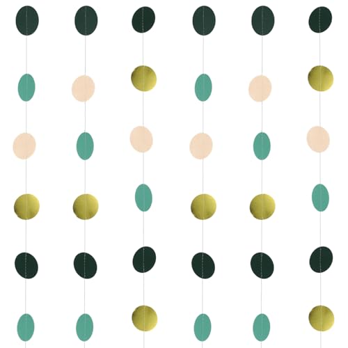 HJZHII 3 Stück Runde Papier Girlande, Bunt Glitzer Papier Circle Dots Banner Hängende Runde Garland für Geburtstag Party Hochzeit Weihnachten Party Deko Supplies, Waldgrüne HJZHII 3 Stück Runde Papier Girlande, Bunt Glitzer Papier Circle Dots Banner Hängende Runde Garland für Geburtstag Party Hochzeit Weihnachten Party Deko Supplies, Waldgrüne von HJZHII