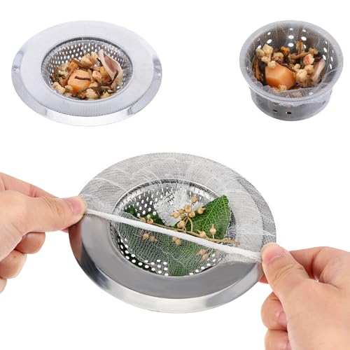 HJZHII 300 Stück Filter Net Sieb für Spülbecken,Einweg Sink Filter Küchenspüle Sieb Mesh Tasche,Mesh Abflussfilter Spülbecken Sieb Tasche Waschbecken Siebbeutel Abflusssieb Netz Müllsack Filter Net von HJZHII