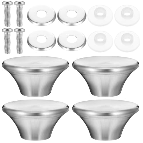 HJZHII 4 Stück Edelstahl Topfdeckelgriff,Topfdeckel Griff Universal,Topfdeckelknopf Griff Pfannendeckel Ersatz Topfdeckelgriffe Hitzebeständiger Ersatzgriff mit Schrauben für Topfdeckel Ersatzknöpfe von HJZHII