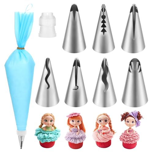 HJZHII 9 Stück Spritztüllen Blumen Set, Edelstahl Tüllen Spritztüllen Wiederverwendbarer Cake Nozzle Set Kuchen Dekorieren Tipps für DIY Zuckerguss Cupcakes Dessert Spritzgebäck HJZHII 9 Stück Spritztüllen Blumen Set, Edelstahl Tüllen Spritztüllen Wiederverwendbarer Cake Nozzle Set Kuchen Dekorieren Tipps für DIY Zuckerguss Cupcakes Dessert Spritzgebäck von HJZHII