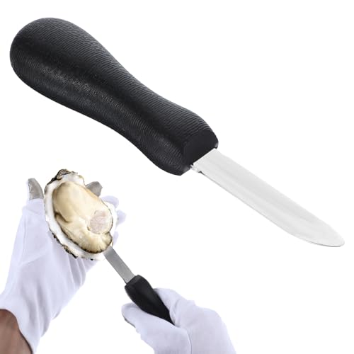 HJZHII Austernmesser Austernmesser aus Edelstahl mit Muschelmesser und rutschfestem ABSGriff vielseitiges GarnelenDarmentfernungswerkzeug für Meeresfrüchteliebhaber Küchenwerkzeug(Schwarz) von HJZHII
