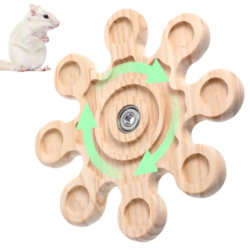 HJZHII Rotierendes ChinchillaSpielzeug, Hölzernes Hängendes Kauspielzeug Meerschweinchen Hamster Hasen Zubehör Kaninchen Spielzeug für Hamster Kaninchen von HJZHII