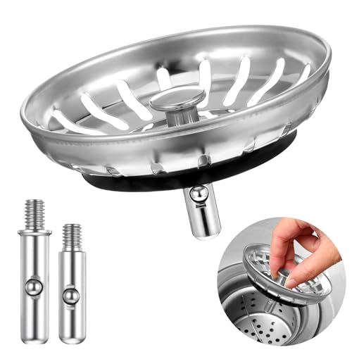 HJZHII Universal Abflussstopfen, 80mm Edelstahl Abflusssieb Küchenspüle, Siebkörbchen Abflussstopfen mit Ersatzfilterzubehör HJZHII Universal Abflussstopfen, 80mm Edelstahl Abflusssieb Küchenspüle, Siebkörbchen Abflussstopfen mit Ersatzfilterzubehör von HJZHII